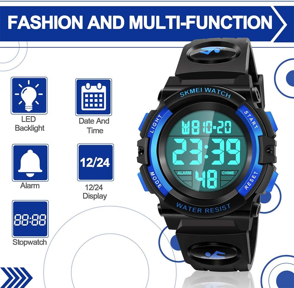 LED Digital Waterproof Watch for Kids - s