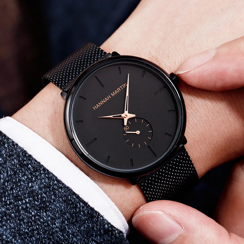 Dropship Fashion Simple Design Waterproof Stainless Steel Mesh Small Dial Men Watches Top Brand Luxury Quartz Relogio Masculino
