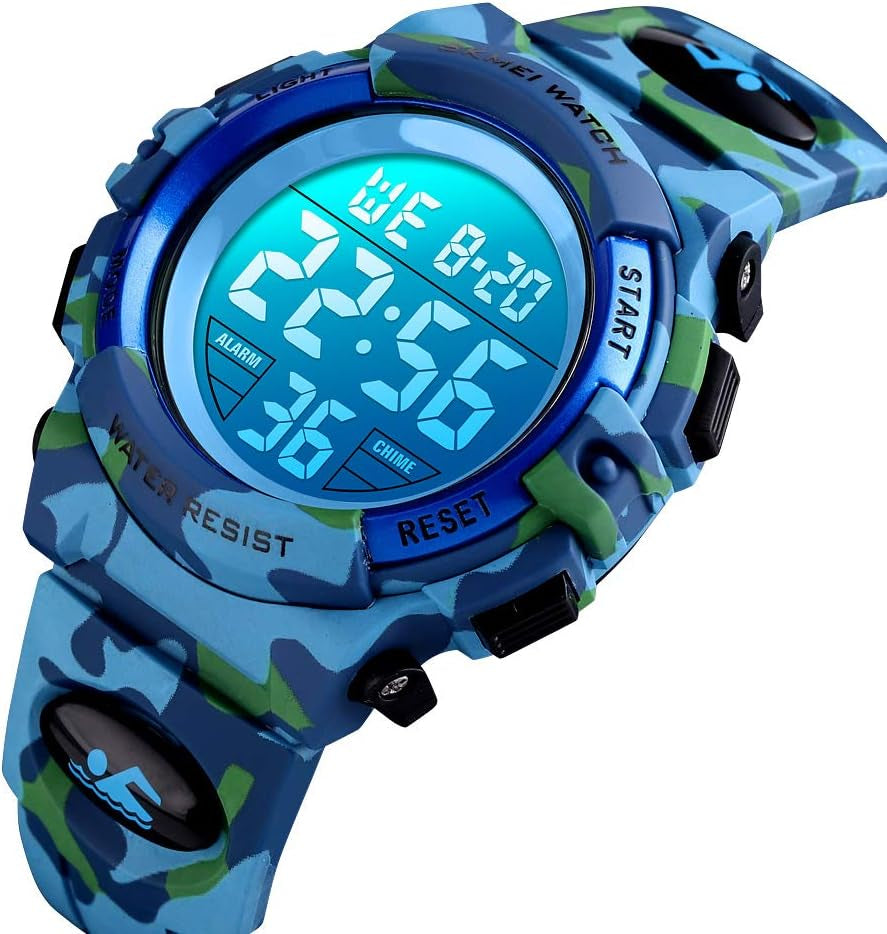 Boys Watch Digital Sports Waterproof Outdoor Kids Watches Alarm Clock 12/24 H Stopwatch Calendar 3-15 Year Old Boys Girls Wristwatch