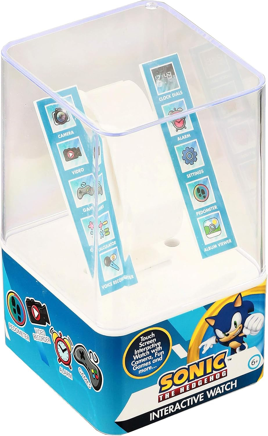 Kids SEGA Sonic the Hedgehog Blue Educational Touchscreen Smart Watch Toy for Boys, Girls, Toddlers - Selfie Cam, Learning Games, Alarm, Calculator, Pedometer (Model: SNC4133AZ)