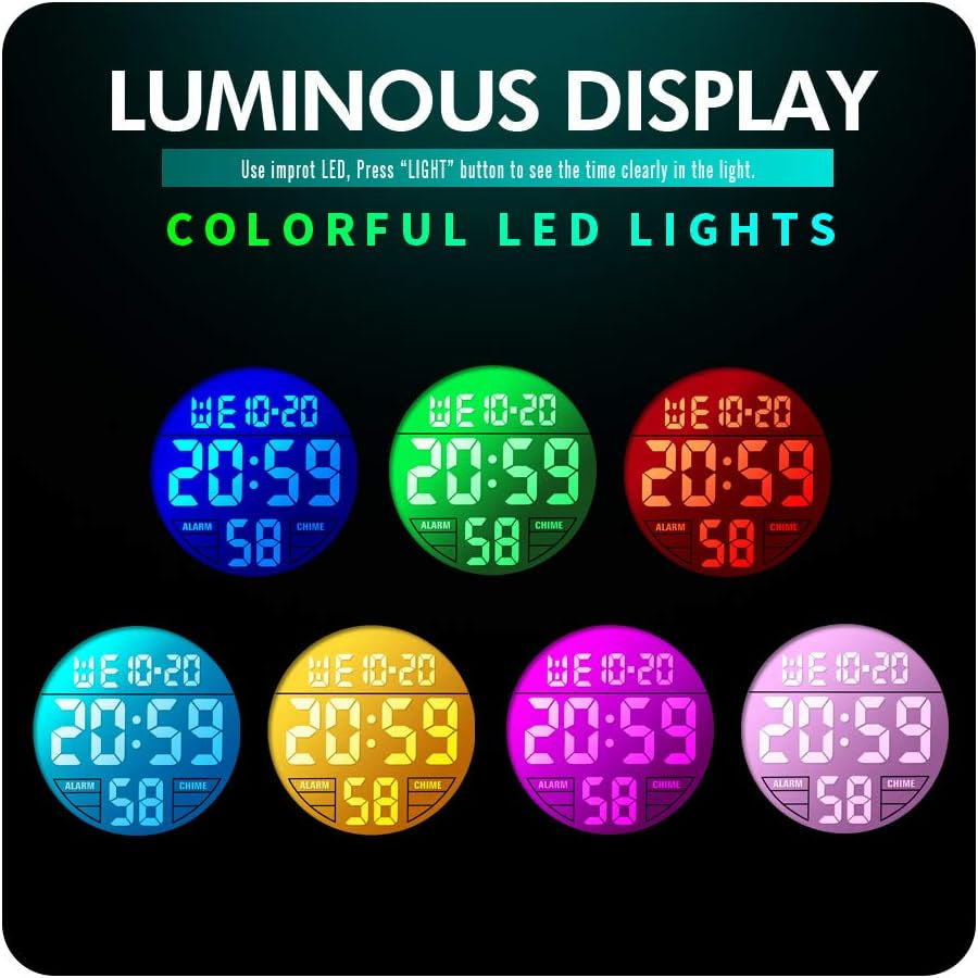 Kids Digital Watch Boys Outdoor Sports 50M Waterproof Girls Watches Alarm Clock 12/24 H Stopwatch Calendar for Ages 3-15 Boy Girl Wristwatch Kids Gift