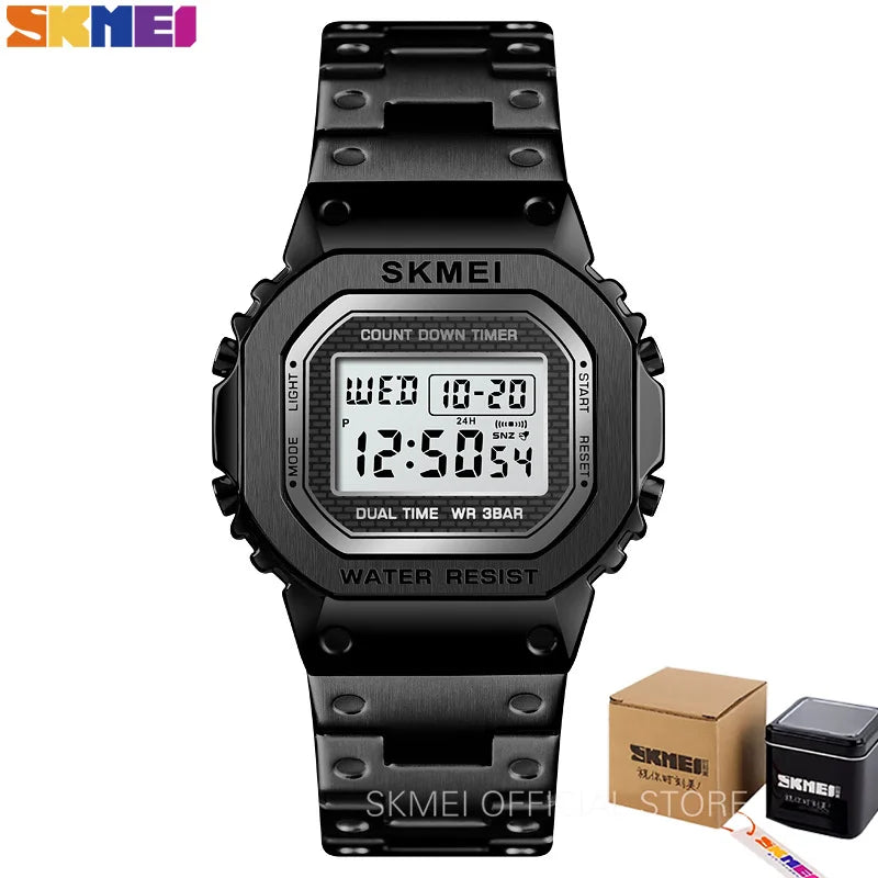 Fashion Sport Watch Men Digital Watches 3Bar Waterpoof Alarm Clock Alloy Case Digital Men Watches Reloj Hombre 1456