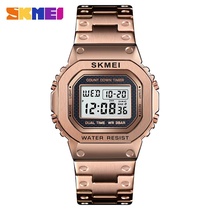 Fashion Sport Watch Men Digital Watches 3Bar Waterpoof Alarm Clock Alloy Case Digital Men Watches Reloj Hombre 1456
