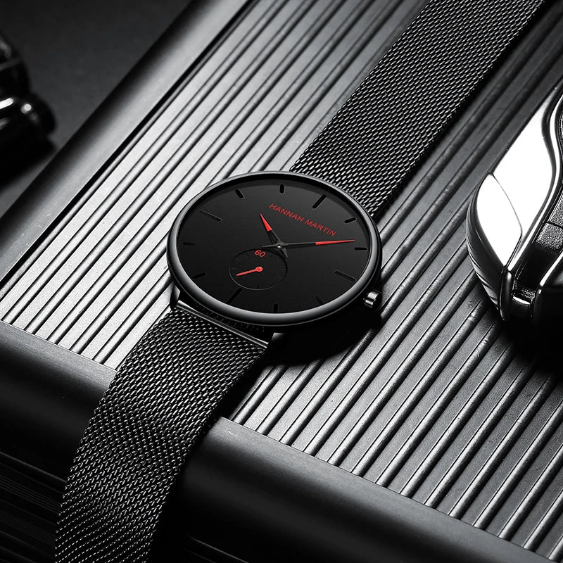 Dropship Fashion Simple Design Waterproof Stainless Steel Mesh Small Dial Men Watches Top Brand Luxury Quartz Relogio Masculino