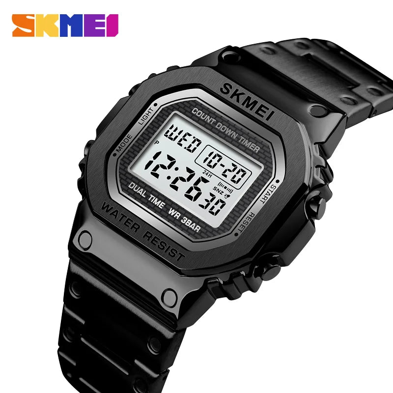 Fashion Sport Watch Men Digital Watches 3Bar Waterpoof Alarm Clock Alloy Case Digital Men Watches Reloj Hombre 1456