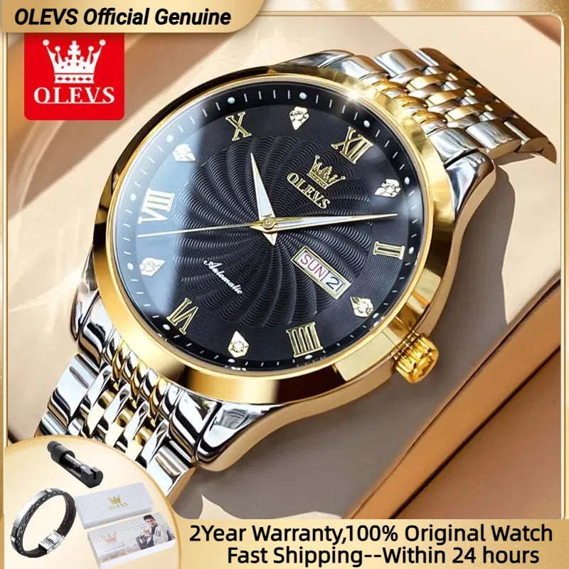 Automatic Men'S Watch Original Wrist Watch Stainless Steel Waterproof Swiss Movement Business TOP Brand Relógio Masculino