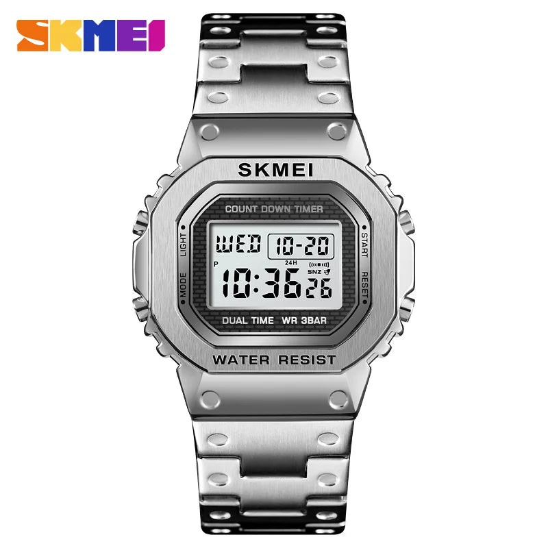 Fashion Sport Watch Men Digital Watches 3Bar Waterpoof Alarm Clock Alloy Case Digital Men Watches Reloj Hombre 1456