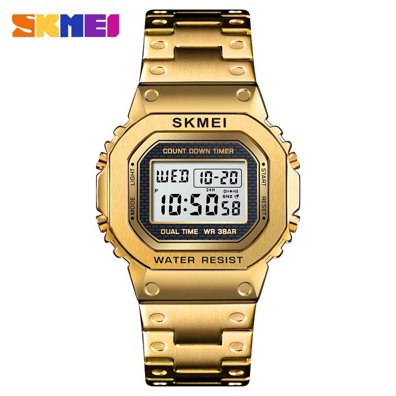Fashion Sport Watch Men Digital Watches 3Bar Waterpoof Alarm Clock Alloy Case Digital Men Watches Reloj Hombre 1456
