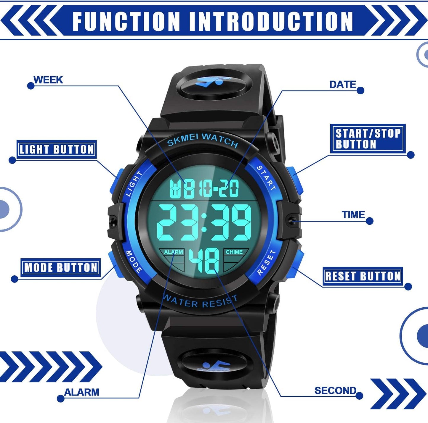 LED Digital Waterproof Watch for Kids - s
