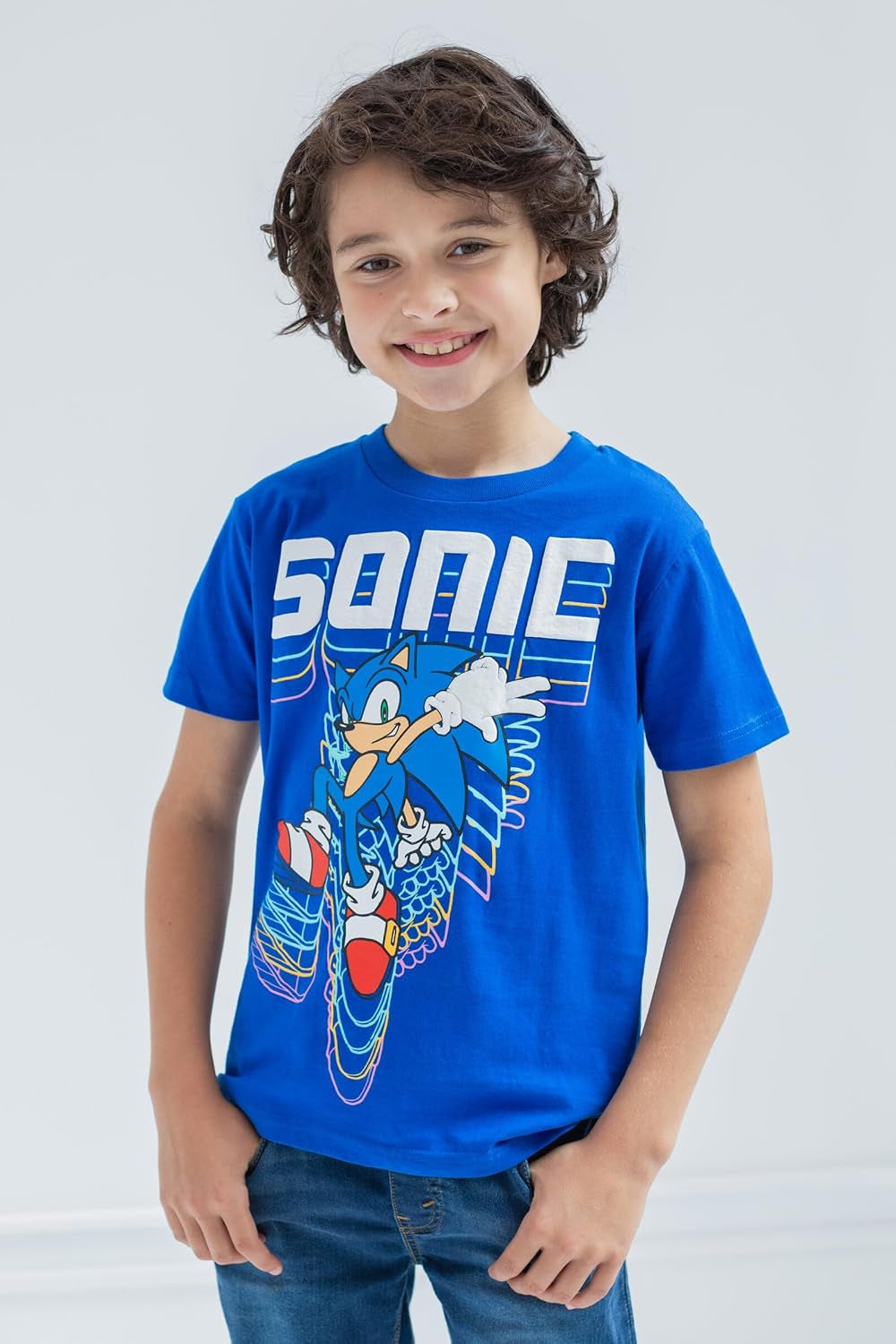 Sonic the Hedgehog 3 Pack Raglan T-Shirts Toddler to Big Kid Sizes (2T - 18-20)