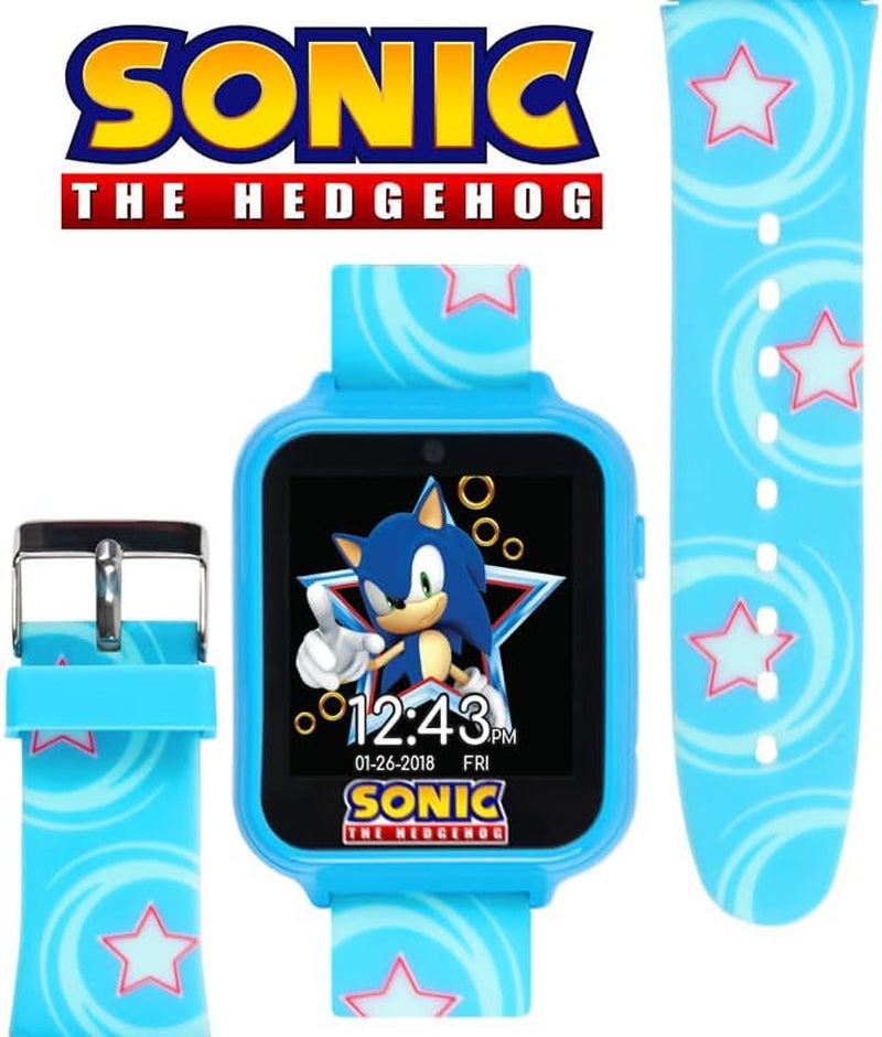 Kids SEGA Sonic the Hedgehog Blue Educational Touchscreen Smart Watch Toy for Boys, Girls, Toddlers - Selfie Cam, Learning Games, Alarm, Calculator, Pedometer (Model: SNC4133AZ)