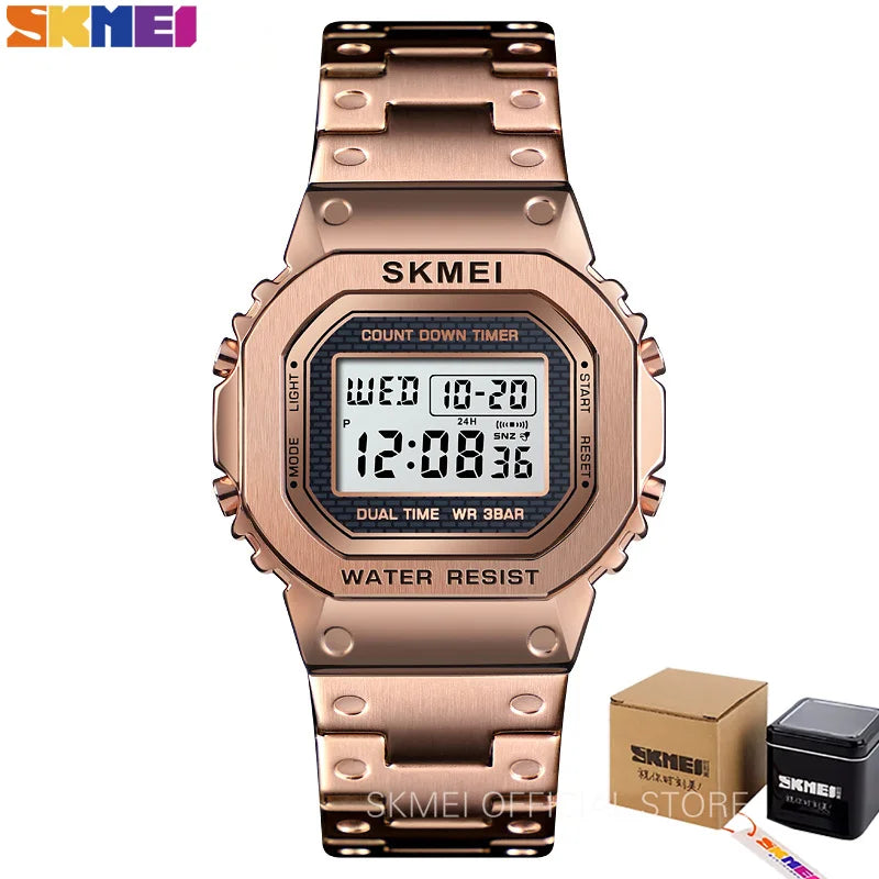 Fashion Sport Watch Men Digital Watches 3Bar Waterpoof Alarm Clock Alloy Case Digital Men Watches Reloj Hombre 1456