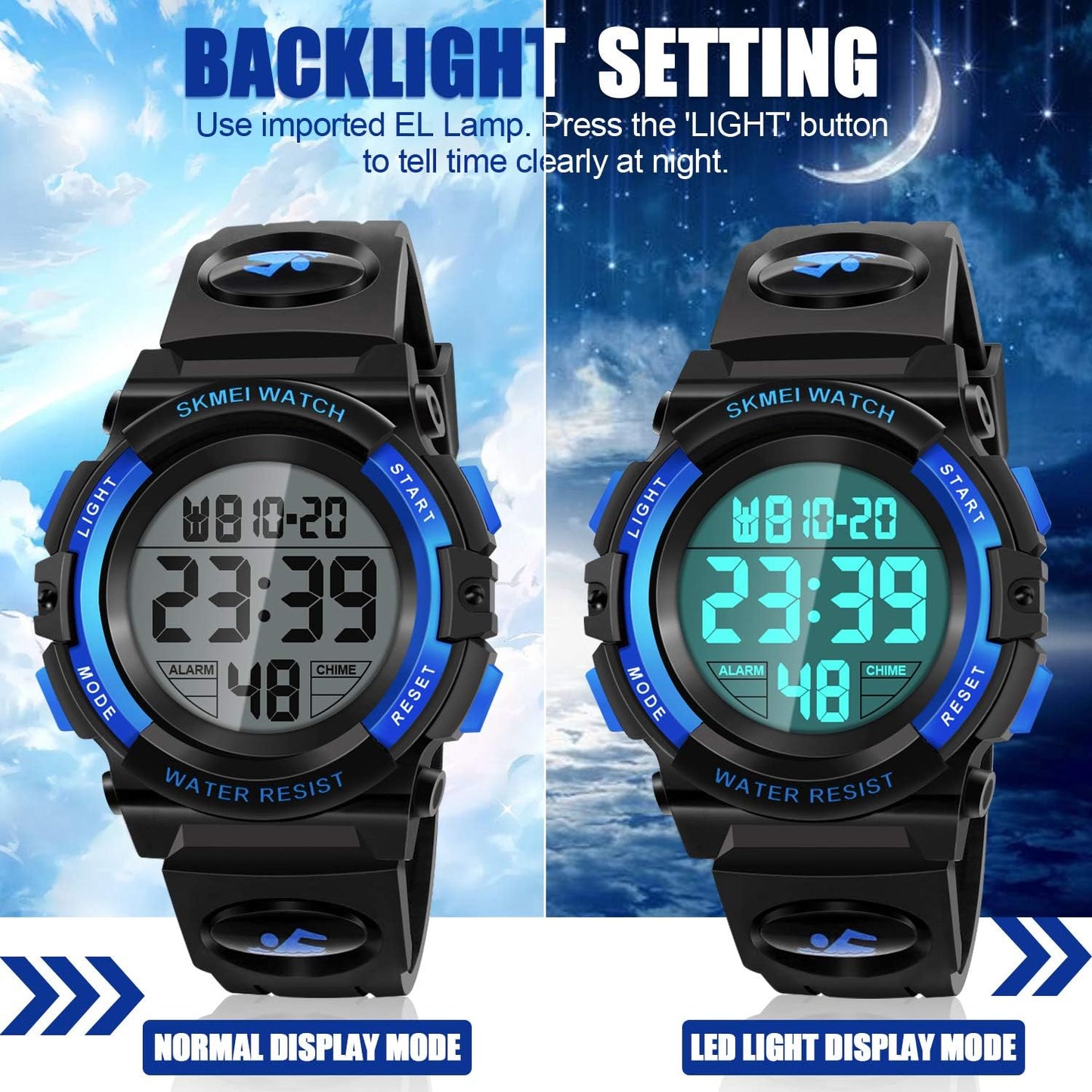 LED Digital Waterproof Watch for Kids - s
