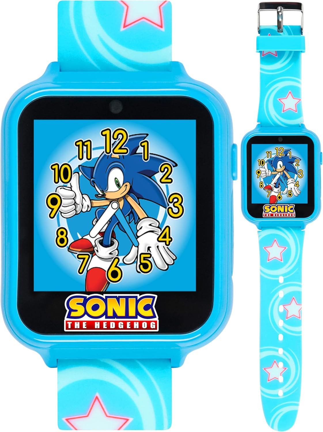 Kids SEGA Sonic the Hedgehog Blue Educational Touchscreen Smart Watch Toy for Boys, Girls, Toddlers - Selfie Cam, Learning Games, Alarm, Calculator, Pedometer (Model: SNC4133AZ)