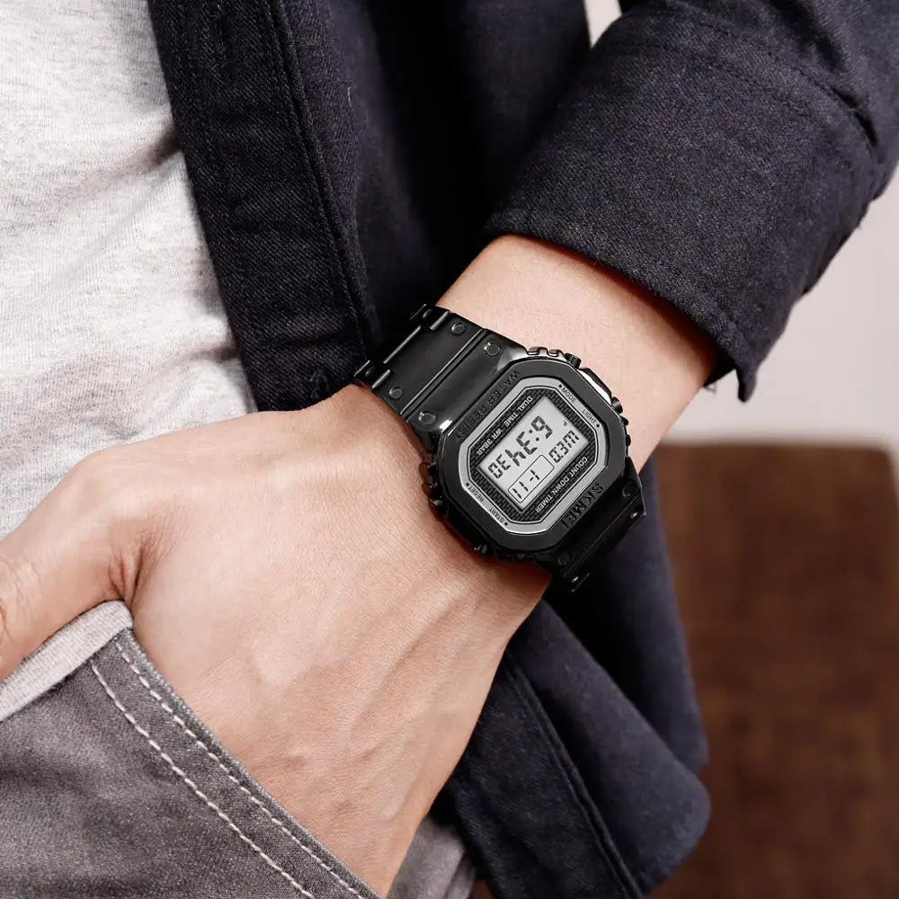 Fashion Sport Watch Men Digital Watches 3Bar Waterpoof Alarm Clock Alloy Case Digital Men Watches Reloj Hombre 1456