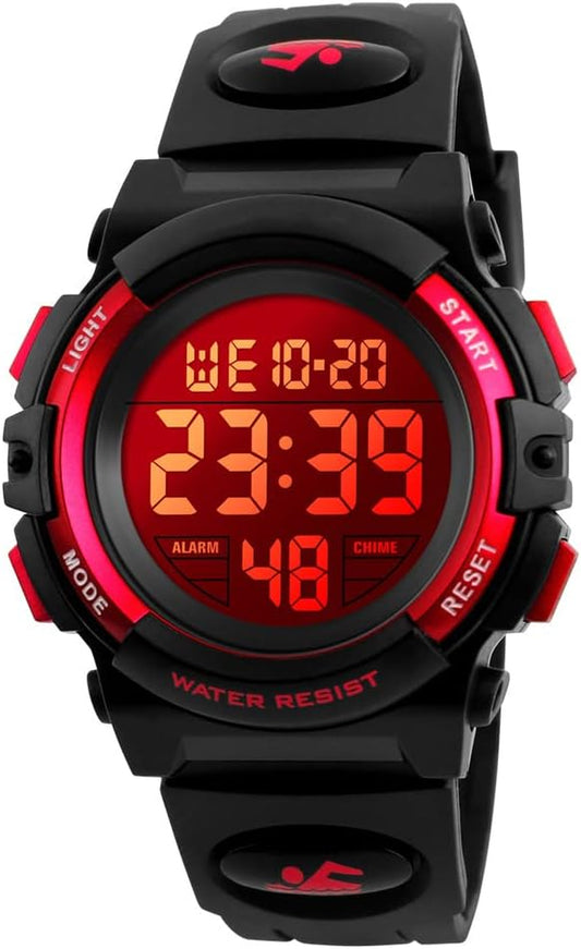 Kids Digital Watch Boys Outdoor Sports 50M Waterproof Girls Watches Alarm Clock 12/24 H Stopwatch Calendar for Ages 3-15 Boy Girl Wristwatch Kids Gift