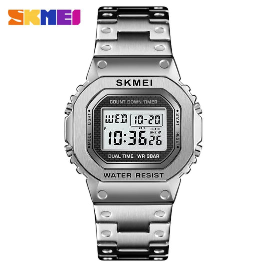 Fashion Sport Watch Men Digital Watches 3Bar Waterpoof Alarm Clock Alloy Case Digital Men Watches Reloj Hombre 1456