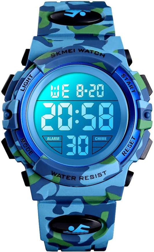 Boys Watch Digital Sports Waterproof Outdoor Kids Watches Alarm Clock 12/24 H Stopwatch Calendar 3-15 Year Old Boys Girls Wristwatch