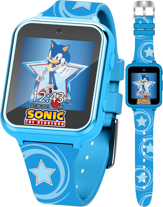 Kids SEGA Sonic the Hedgehog Blue Educational Touchscreen Smart Watch Toy for Boys, Girls, Toddlers - Selfie Cam, Learning Games, Alarm, Calculator, Pedometer (Model: SNC4133AZ)