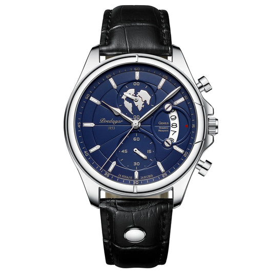 Luxury Brand Man Watch Chronograph Date Waterproof Leather Watches for Men Casual Male Clock Sports Quartz Men'S Watch